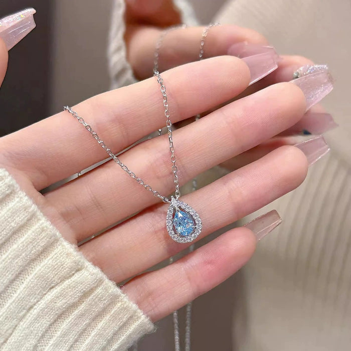 Blue Tears Teardrop Necklace