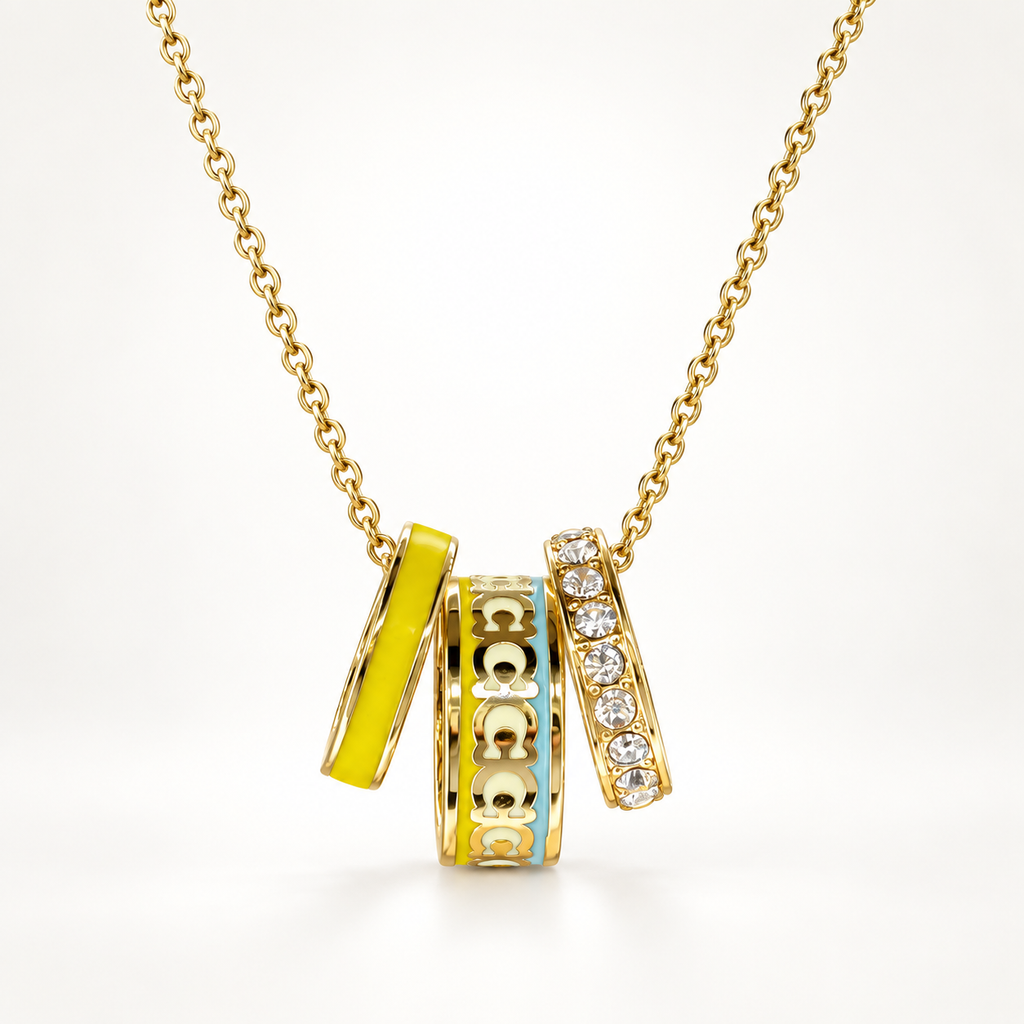 Enamel and Crystal Necklace
