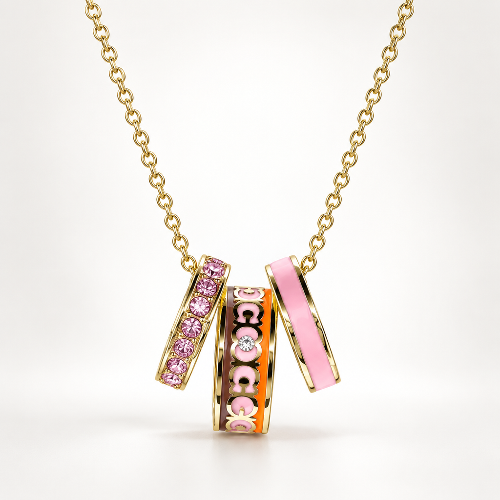 Enamel and Crystal Necklace
