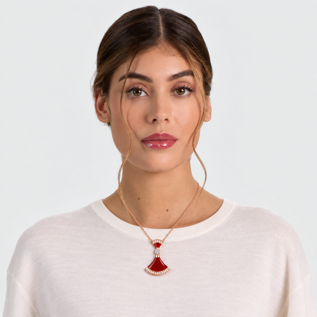 Fan 925 Sterling Silver Pendant Necklace