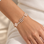 Floral Clover Charm Lucky Bracelet