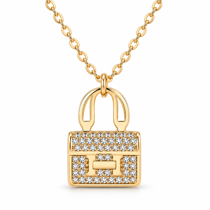 Full-pavé H-logo Handbag Necklace