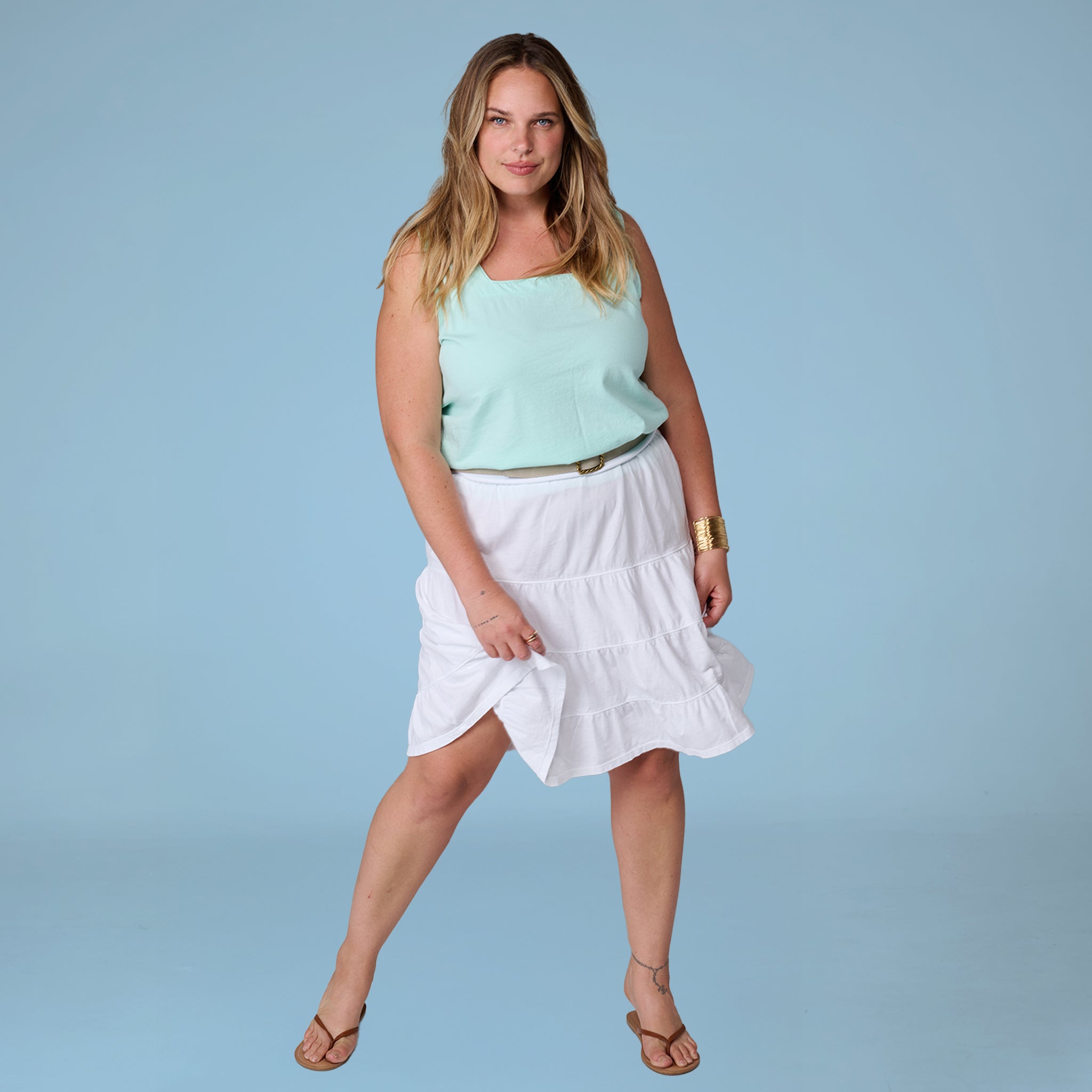 Jersey Tiered Skirt | Plus Size